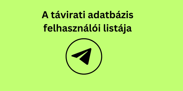 A távirati adatbázis felhasználói listája