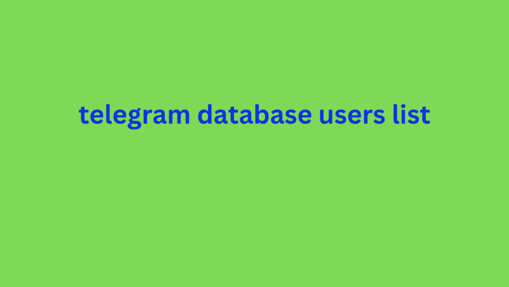 telegram database users list