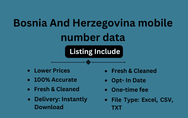 Bosnia And Herzegovina mobile number data